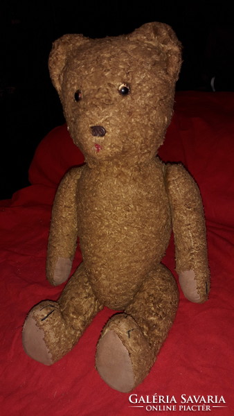 Antique 1930s teddy bear stuffed with straw and African 41 cm, everything moves according to pictures