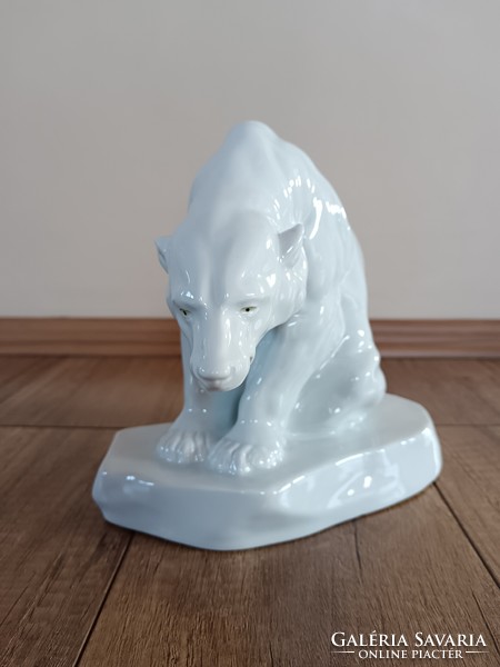 Old Herend porcelain polar bear figure