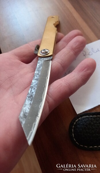New Japanese knife pocket knife. Damascus blade.
