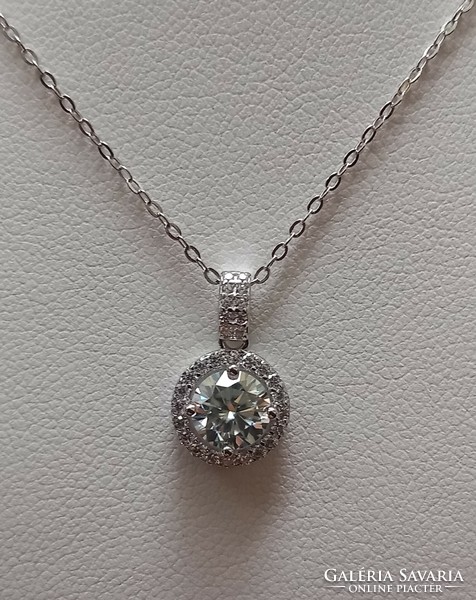 925 Silver moissanite diamond necklace.