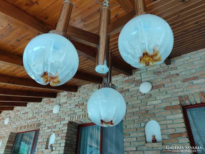 Impozáns NAGY MAZZEGA csillár MURANO ITALY Modern Space age Mid century