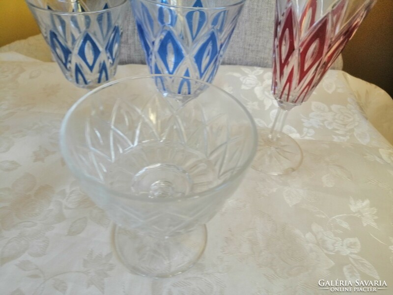Francia kristály pohár különböző 4 darab