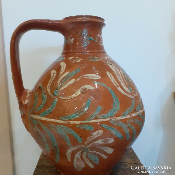 Old folk earthenware jug, 104 years old