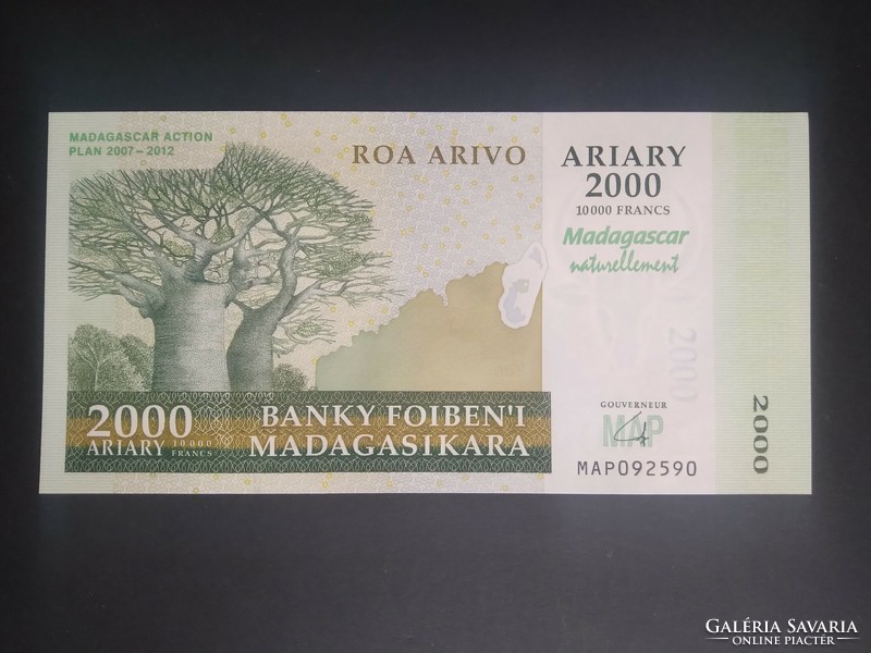 Madagascar 2000 ariary/10000 francs 2007 commemorative banknote