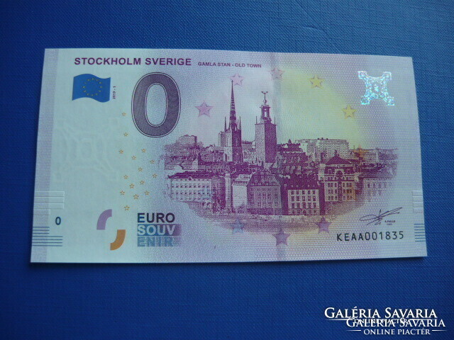 Sweden 0 euros 2019 stockholm! Rare memory paper money! Unc!