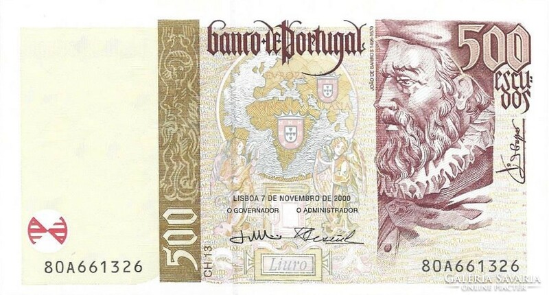 500 escudos 2000 Portugália UNC