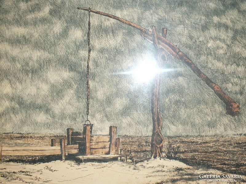 Drought by Mihály Gácsi - etching