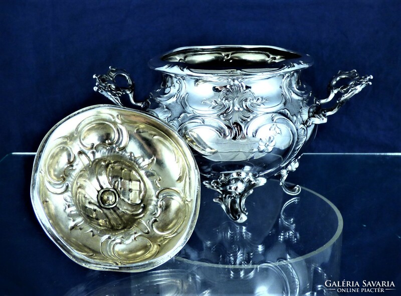 Dreamy, antique silver sugar bowl, Russian import, approx. 1880!!!
