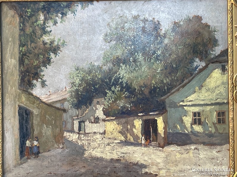 GUZSIK ÖDÖN:ÓBUDAI UTCA RÉSZLET 52x62cm!!