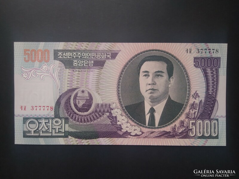 Észak-Korea 5000 Won 2006 UNC