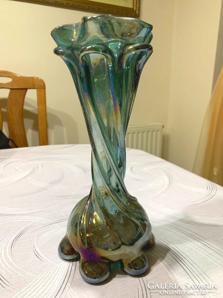 Irizáló üveg váza