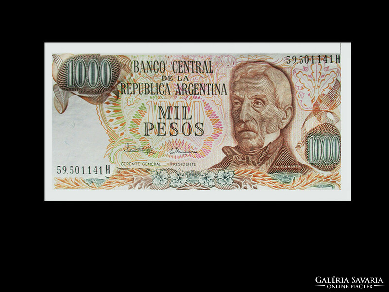 Unc - 1000 pesos - argentina - 1982 (with image of san martin) - read!