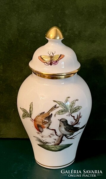 Herend Rothschild patterned small vase with lid