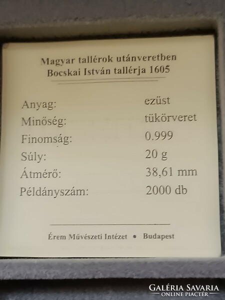 Hungarian thalers minted by István Bocskai 1605 .999 Silver