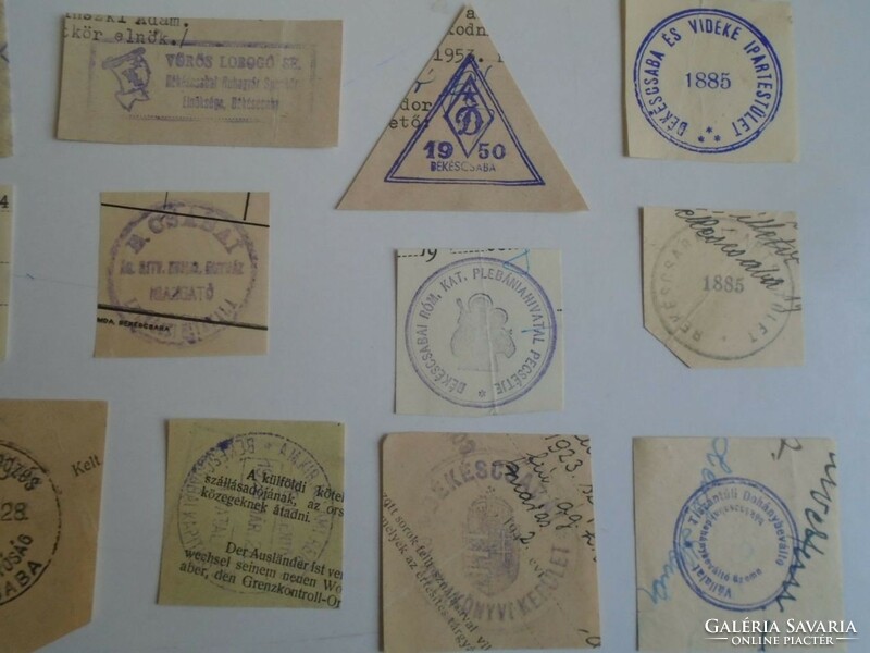 D202403 Békéscsaba old stamp impressions 25 pcs. About 1900-1950's