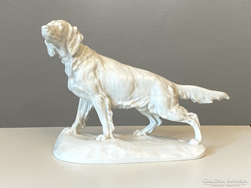 György Vastagh Irish setter dog marked Herend porcelain animal statue
