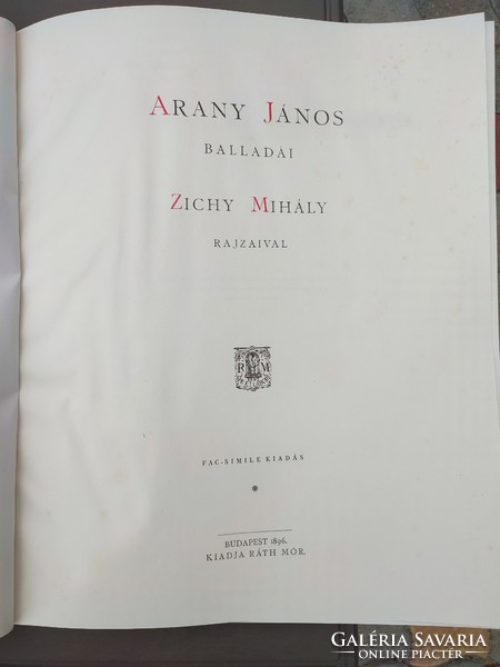 Arany János Zichy Mihály által illusztrált balladái Ráth Mór kiadás