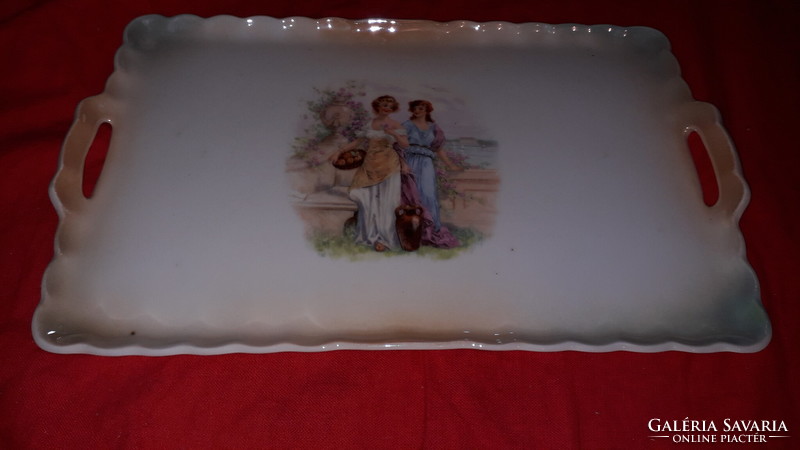 Antique beautiful Czech victoria altwien scenic porcelain bowl tray 30 x 20 cm as shown in the pictures