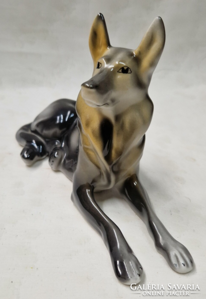 Hollóháza porcelain German shepherd figurine in perfect condition 12 cm.