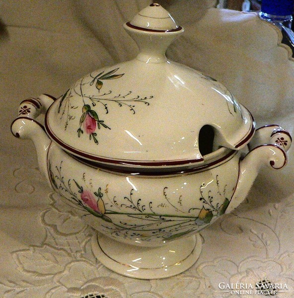 Old sauce porcelain bowl with lid