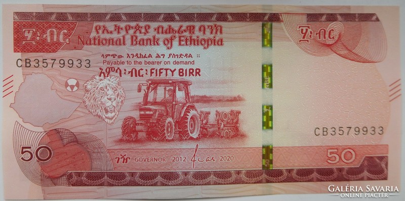 Etiópia 50 birr 2020 UNC