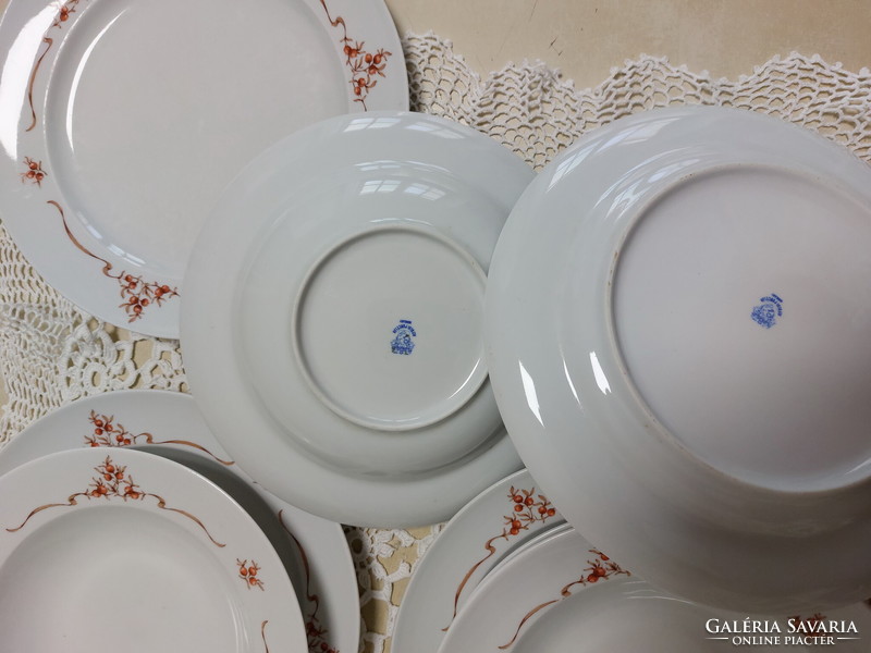 Alföldi rosehip pattern porcelain 6 flat plates
