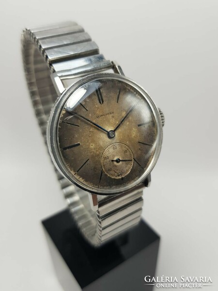 Longines swiss 1940s original steel case mechanical wristwatch