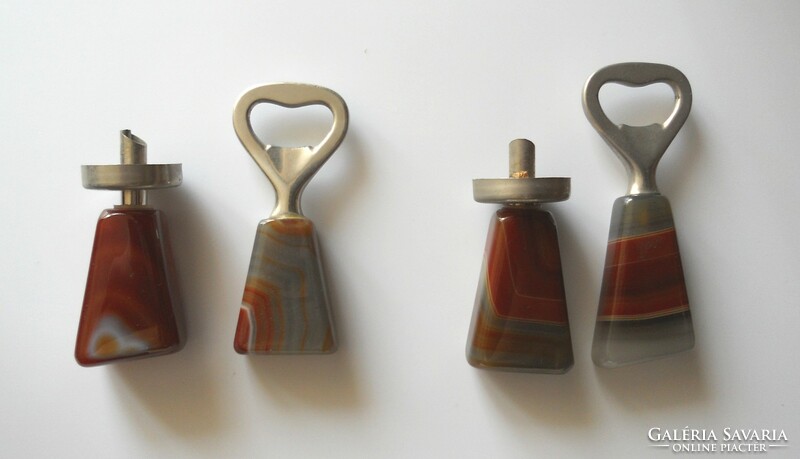 Beer openers and stoppers with agate teeth