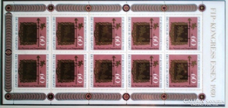 N1065k / Németország 1980 FIP kongresszus bélyeg postatiszta kisív