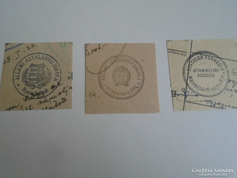 D202497 Nyírmihályd old stamp impressions 3 pcs. About 1900-1950's