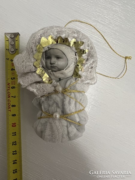 Swaddling baby Christmas tree decoration from old and new materials from papers