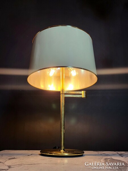 Large copper table lamp, mcm, hollywood regency, vintage
