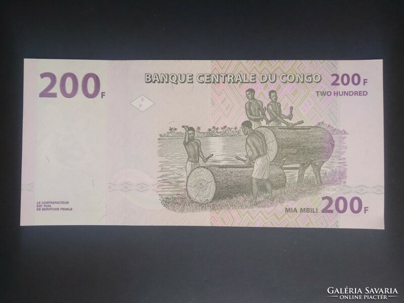 Kongó 200 Francs 2013 Unc