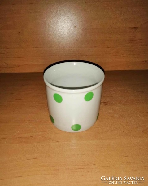Zsolnay zöld pöttyös porcelán bögre (14/d)