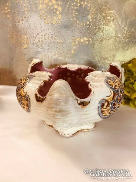 Antique Bernard Bloch openwork table centerpiece in the shape of a shell