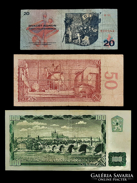 Notable crowns of Czechoslovakia - 20 50 - 100 ::1960s-70s!