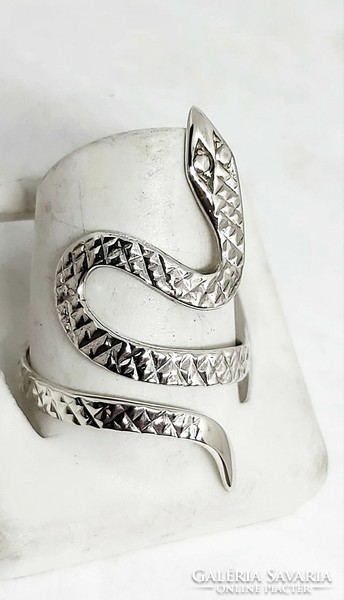 Ezüst kígyós gyűrű, állítható méret, 925 ezüst új ékszer