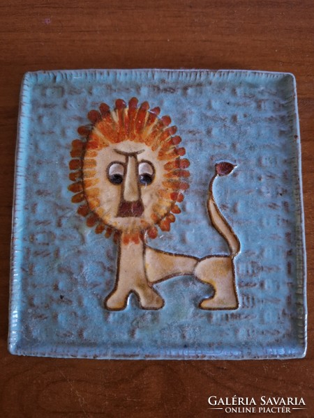 Retro vintage lion horoscope wall ceramic