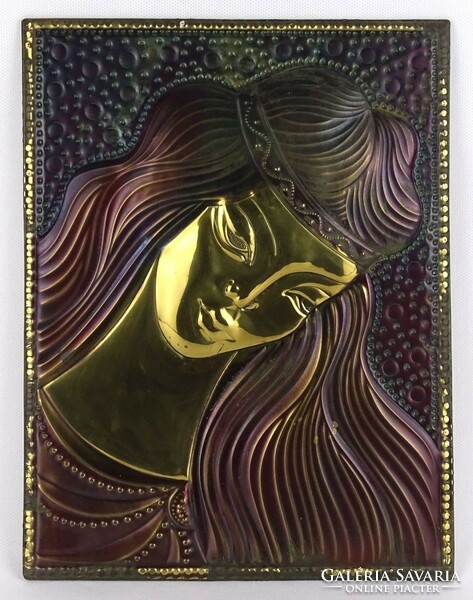 1R188 old Seherazade copper wall picture 28 x 21.5 Cm
