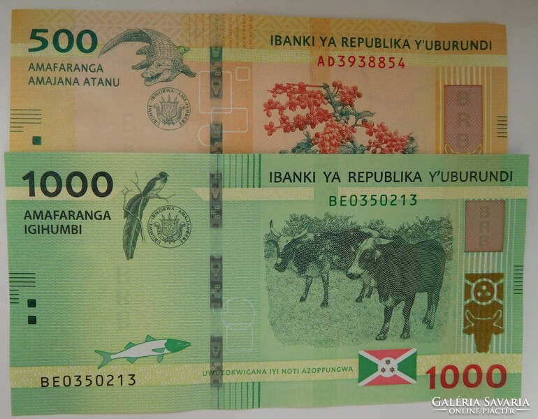 Burundi 500-1000 francs 2018 UNC