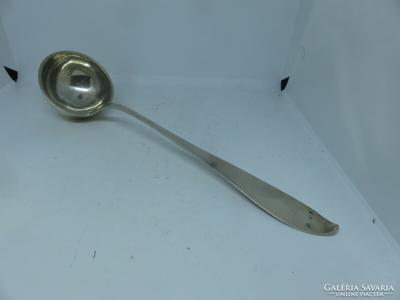Large 13-lat antique silver ladle