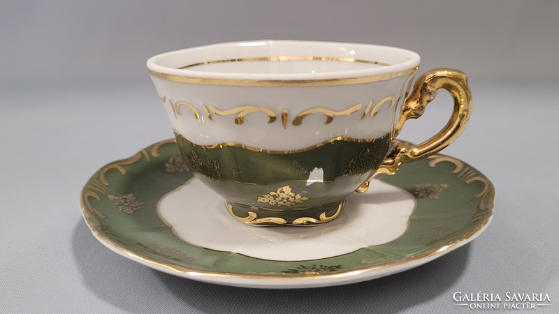 Ritka színű Zsolnay porcelán Pompadour mokkás, kávés csésze + tányéralátét 1db