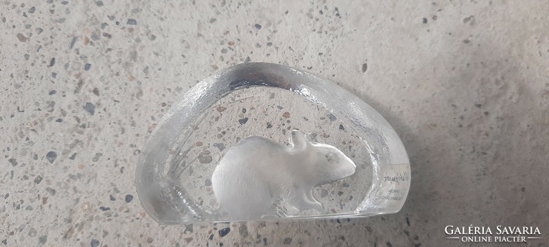 Mats jonasson Swedish glass letter weight - little mouse motif