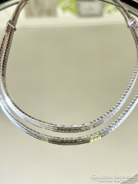 Fabulous, double row, antique silver necklace