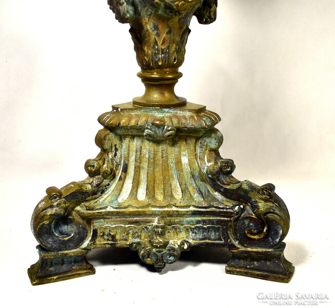 Huge antique bronze menorah richly decorated historical piece !!!