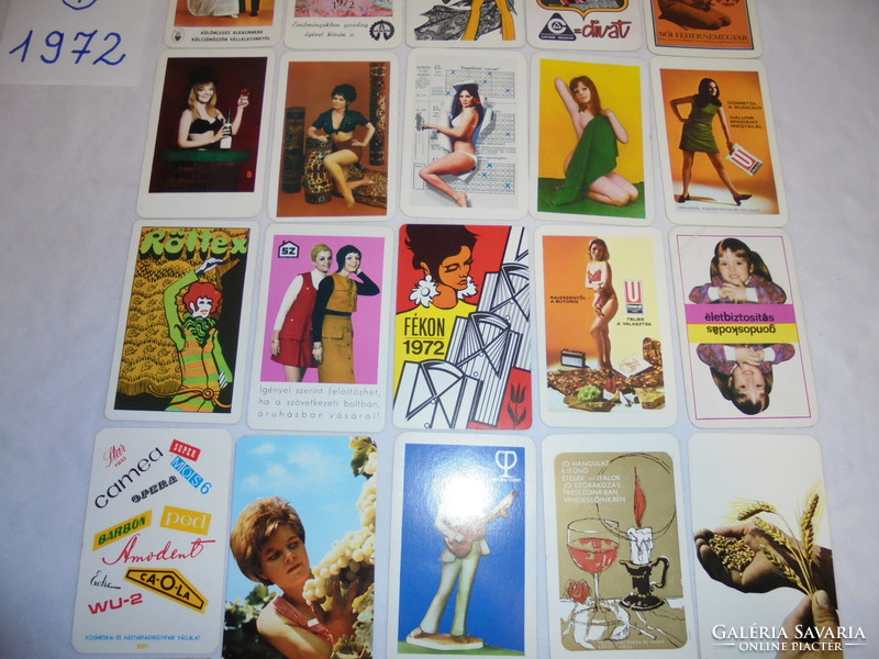 Twenty-five old card calendars - 1972 - together