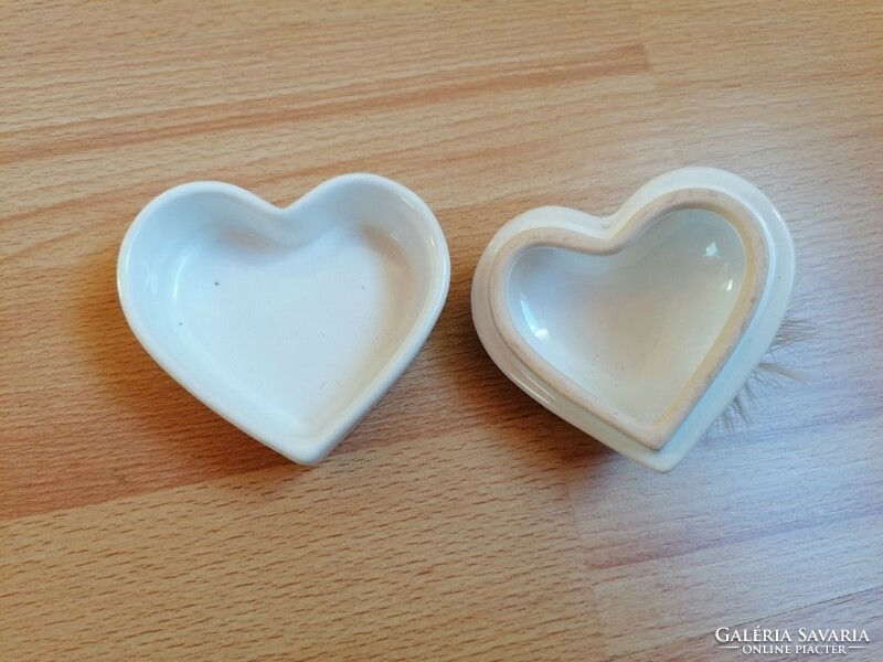 Szív alakú kerámia bonbonier, doboz, tartó