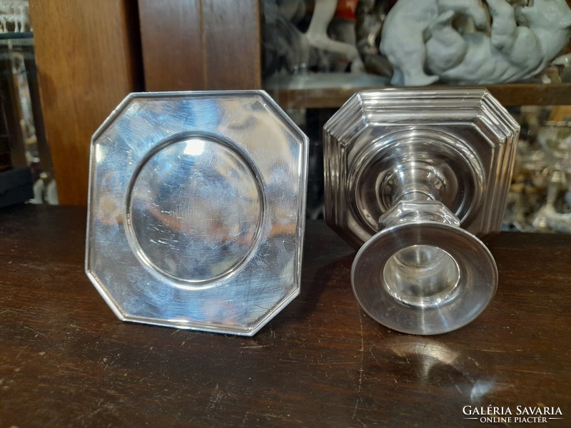 Silver 925 neo empire, pair of empire table candle holders. 9 Cm. 275.4 Grams.