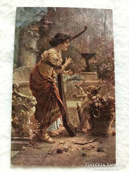 Antique, old - hans zatzka - postcard - postal clean -10.