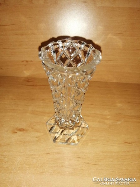 Bohémia üveg ibolya váza 10,5 cm magas (22/d)